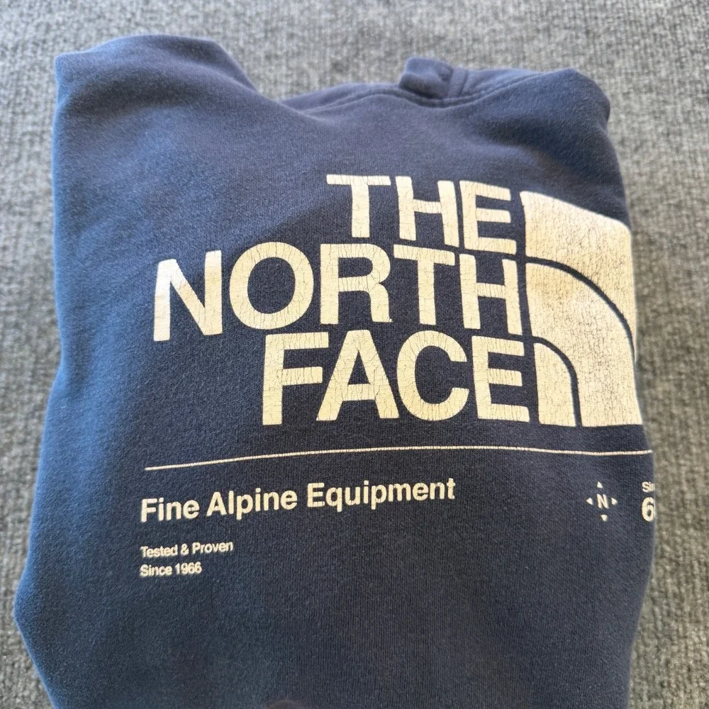 The North Face Mens Fine Alpine Equipment Hoodie Navy Blue XL Pullover Logo